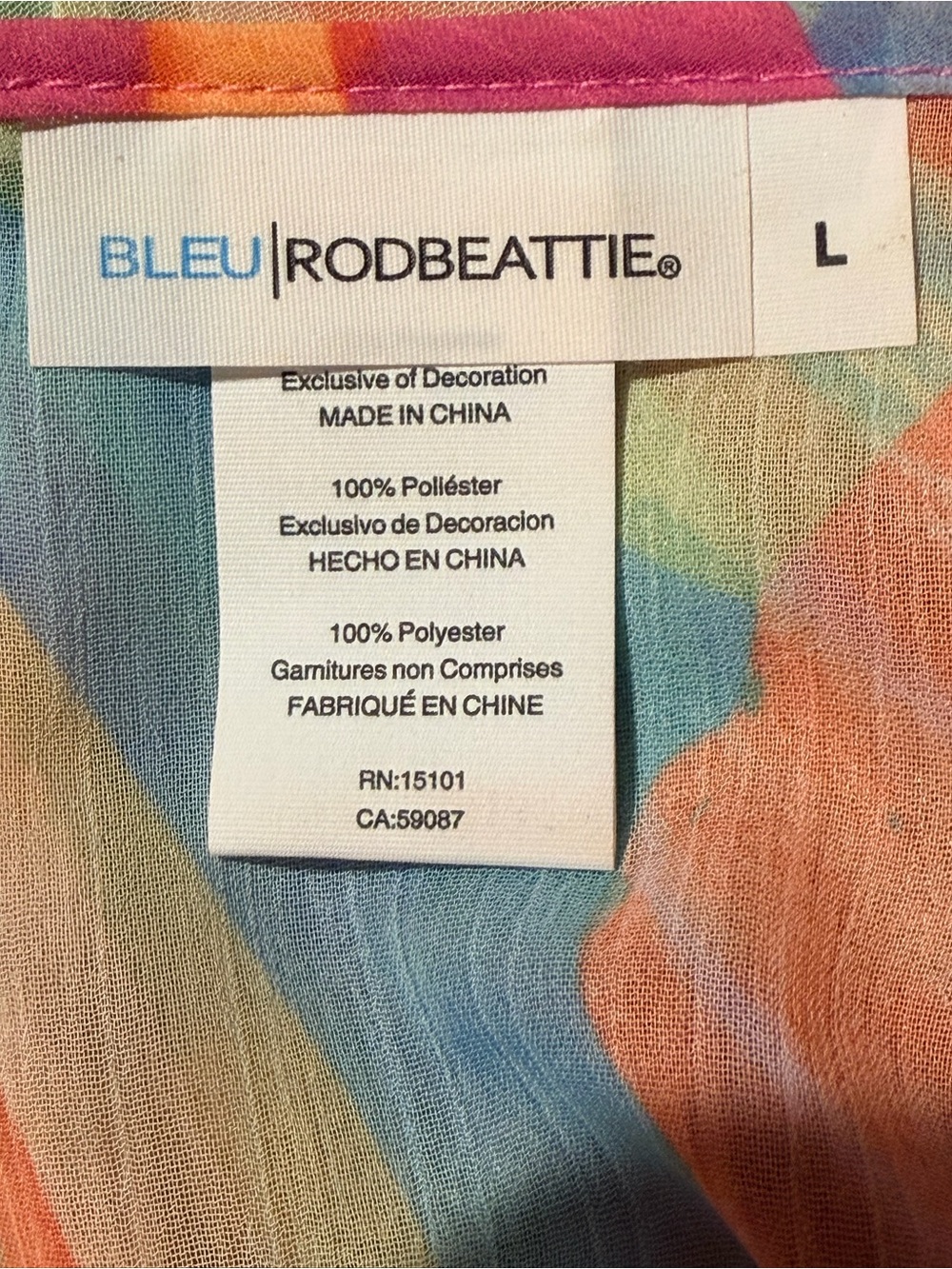 Bleu Rod Beattie Bellissimo Botanica V-Neck Caftan Swim Cover-Up NWOT - Picture 6 of 6